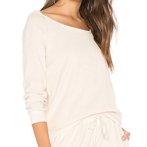 Young Fabulous & Broke Jacee Velour Top in Cream - Picture 9 of 10